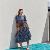 Floral Scallop Midi Dress