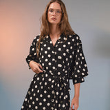 Polka Dot Belted Shirt Dress