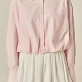 Bubble Hem Long Sleeve Shirt