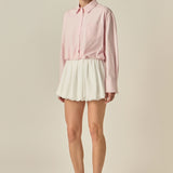 Bubble Hem Long Sleeve Shirt