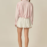 Bubble Hem Long Sleeve Shirt
