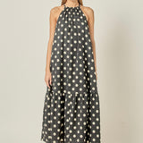 Polka Dot Halter Maxi Dress