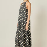 Polka Dot Halter Maxi Dress