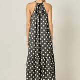 Polka Dot Halter Maxi Dress
