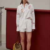 Embroidered Cutwork Poplin Shorts