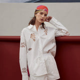 Embroidered Cutwork Poplin Shorts