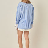 Oversized Stripe Contrast Shirt