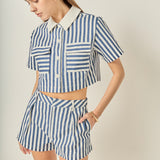 Nautical Stripe Cropped Top