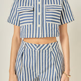 Nautical Stripe Cropped Top