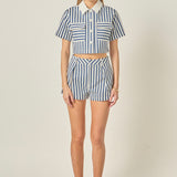 Nautical Stripe Cropped Top
