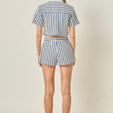 Nautical Stripe Tailored Shorts