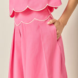 Scalloped Midi Skirt