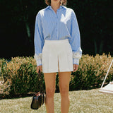 Embroidered Lace Stripe Shirt