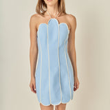 Scalloped Halter Mini Dress