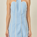 Scalloped Halter Mini Dress