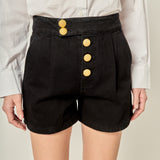 Buttoned Denim Shorts