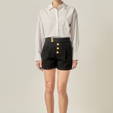 Buttoned Denim Shorts