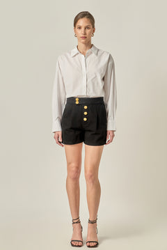 Buttoned Denim Shorts