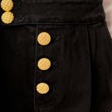 Buttoned Denim Shorts