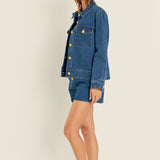 Buttoned Denim Shorts