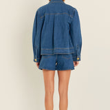Buttoned Denim Shorts