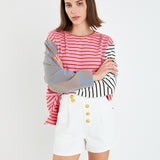 Buttoned Denim Shorts