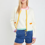 Color Block Sweater Cardigan