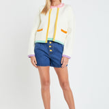 Color Block Sweater Cardigan