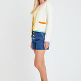 Color Block Sweater Cardigan