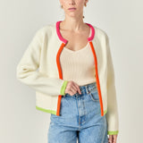 Color Block Sweater Cardigan