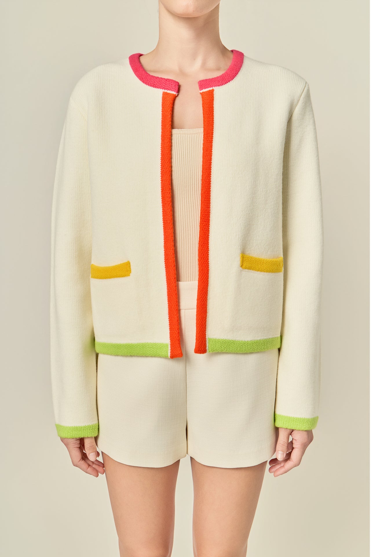Color Block Sweater Cardigan – English Factory