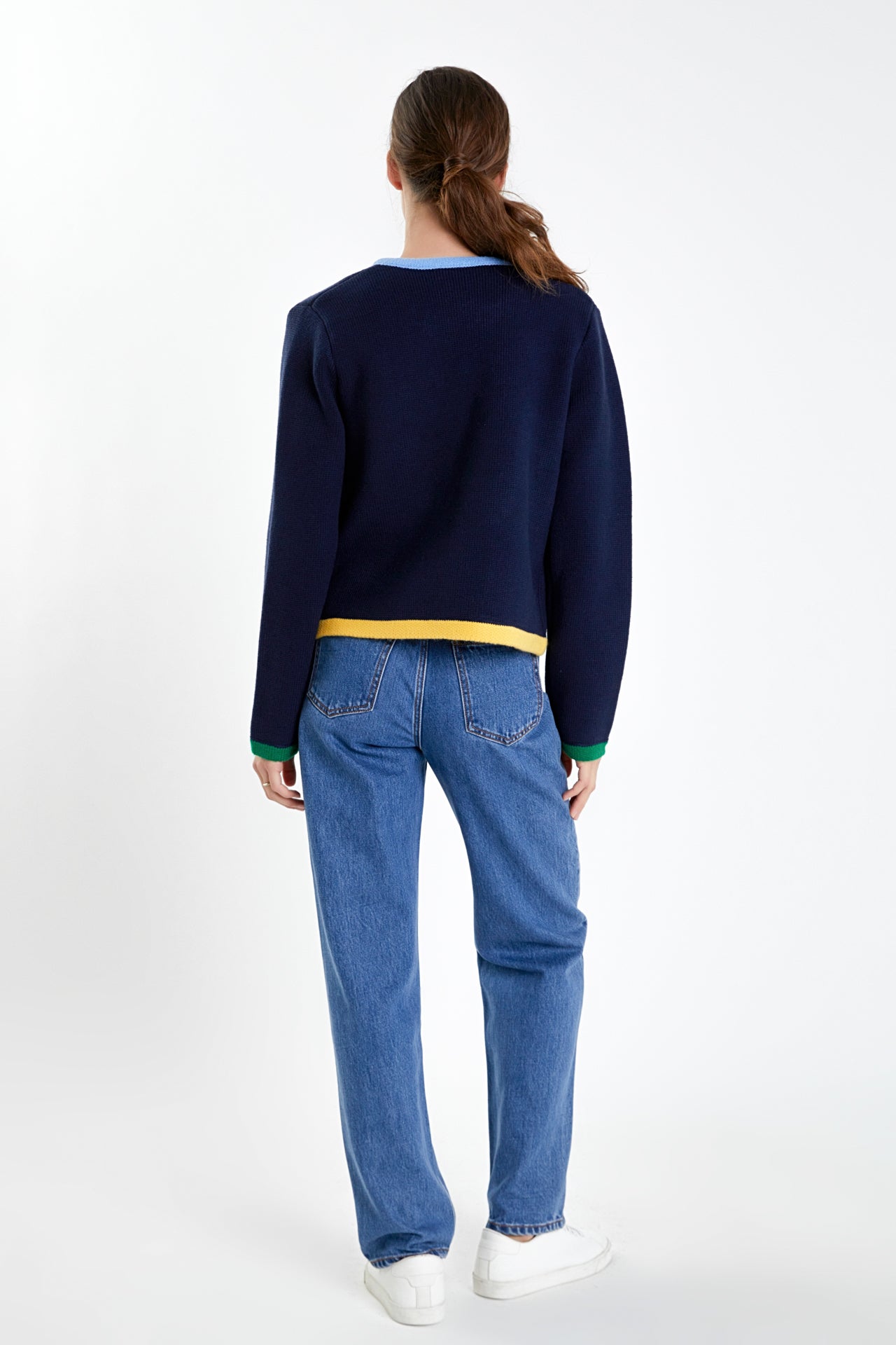 Color Block Sweater Cardigan – English Factory