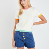 Color Block Sweater Top