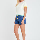 Color Block Sweater Top