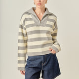 Striped Half-Zip Sweater