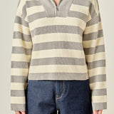 Striped Half-Zip Sweater