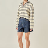 Striped Half-Zip Sweater