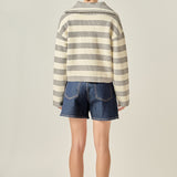 Striped Half-Zip Sweater