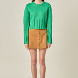 Open Back Cropped Sweater