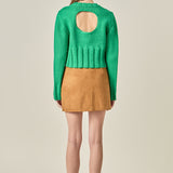 Open Back Cropped Sweater