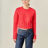 Open Back Cropped Sweater