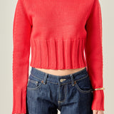 Open Back Cropped Sweater