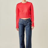 Open Back Cropped Sweater