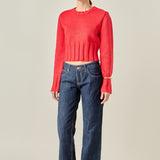 Open Back Cropped Sweater