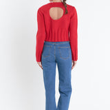 Open Back Cropped Sweater