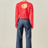 Open Back Cropped Sweater