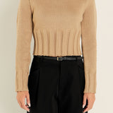 Open Back Cropped Sweater