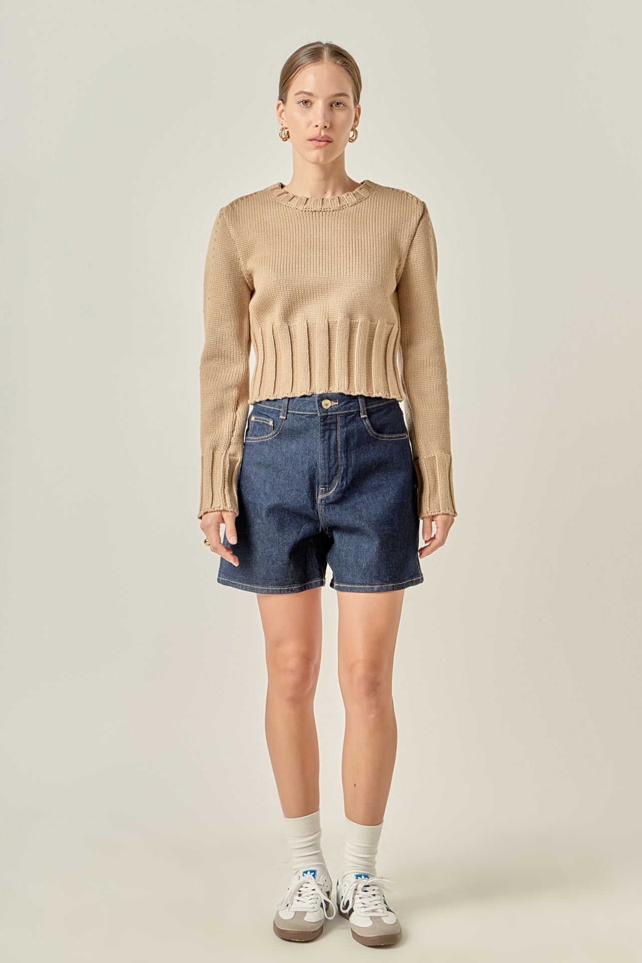 Open Back Cropped Sweater