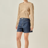 Open Back Cropped Sweater