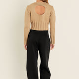 Open Back Cropped Sweater